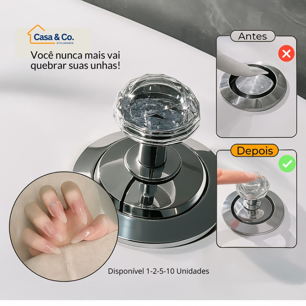 Kit 1/2/5 Botão de Descarga Para Vaso Sanitário Formato Diamante 20mm