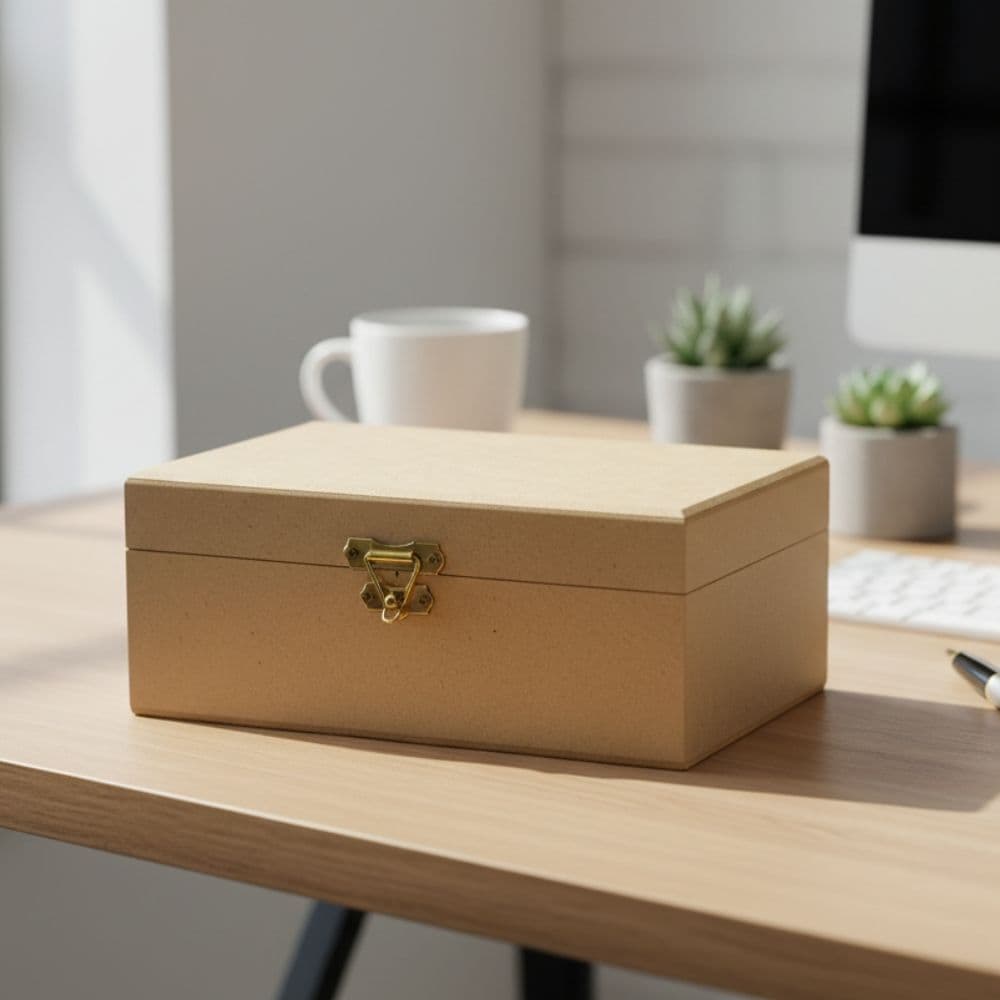 Caixa MDF 24x20x7 com Dobradiças e Fecho 6mm Caixa Organizadora para Presente Artesanato e Lembrancinha