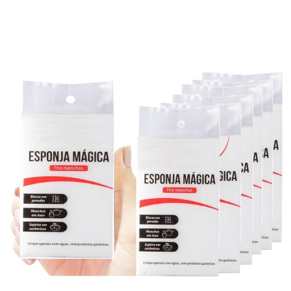 Kit Esponja Mágica Bucha Melamina Tira Mancha Original Desengordura Limpeza