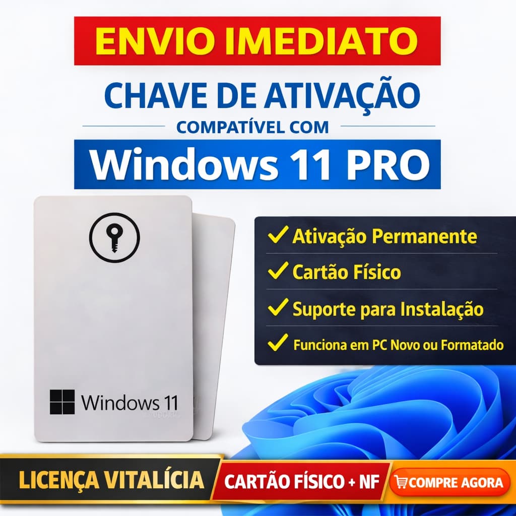 Windows 11 Home/Pro | Cartão com Selo e NF | Envio Rápido + Brinde Exclusivo Office 2024