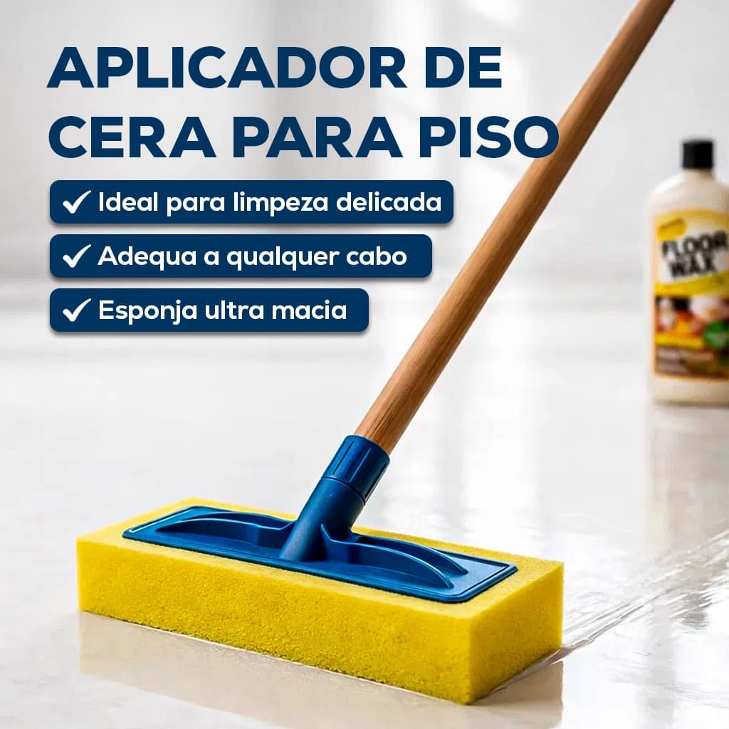 Esponja Aplicadora de Cera com Suporte para Cabo – Esponja para Passar Cera em Pisos e Tábuas