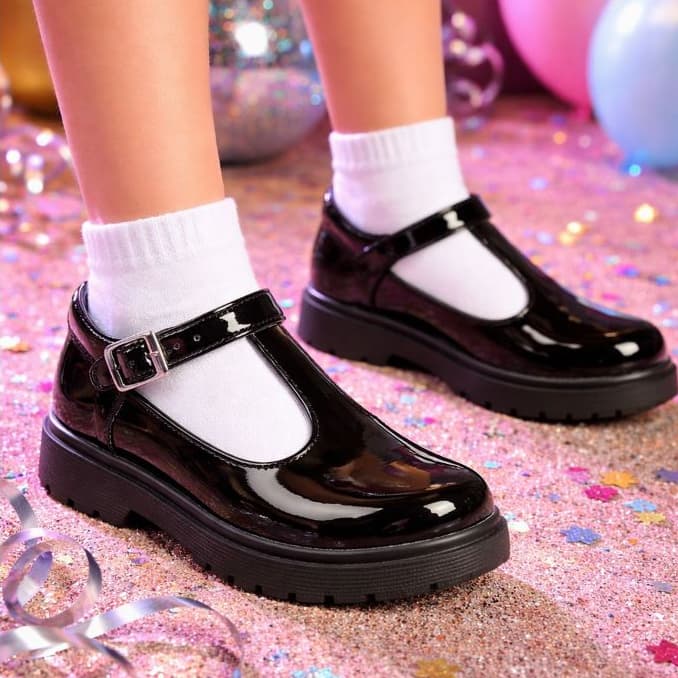 Sapato Infantil Menina Mocassim Wandinha Tratorado Verniz * FORMA GRANDE*