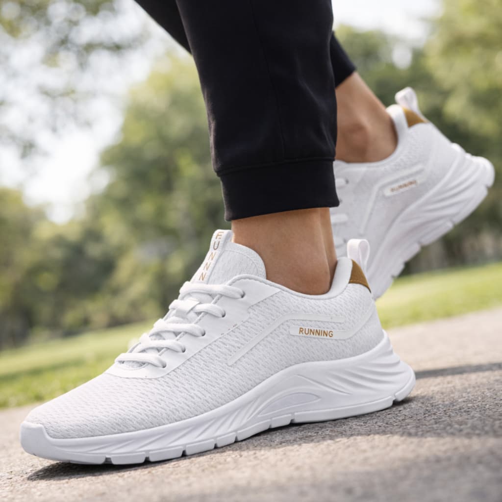 Tênis Esportivo Leve Macio Confortável Tênis Branco Esportivo Caminhada Corrida Academia Fitness