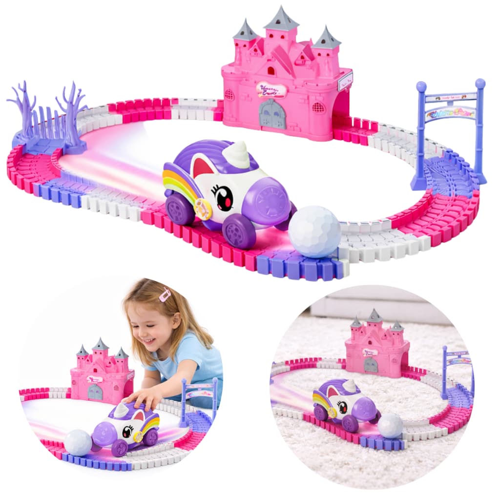 Pista De Brinquedo Unicórnio C/carrinho Menina 129 Peças