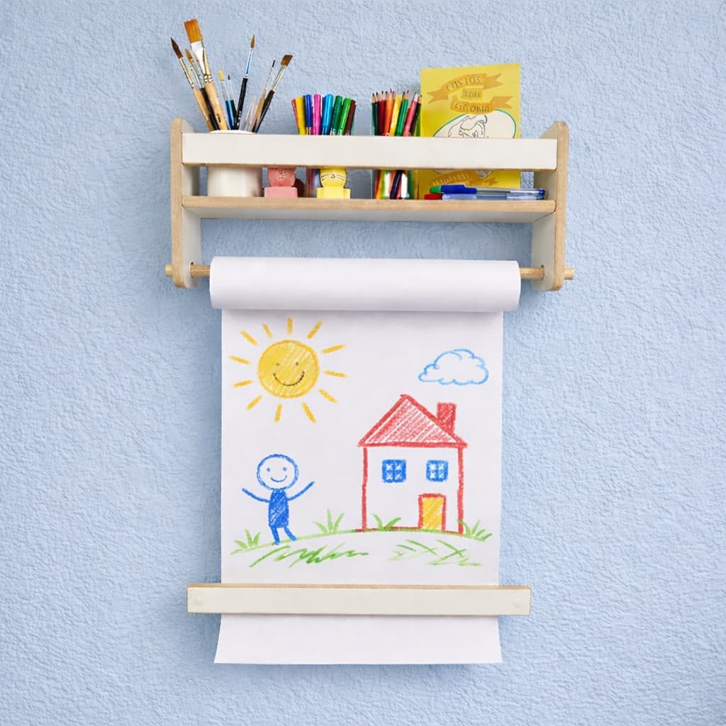 Porta Bobina de Parede Infantil para Desenho  Pintura + Bobina de papel