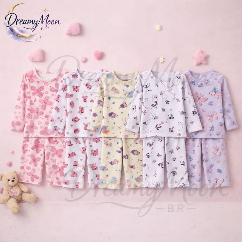 Pijama Infantil Menina 100% Algodão 02 ao 10 Confortável Macio com  Estampas Divertidas