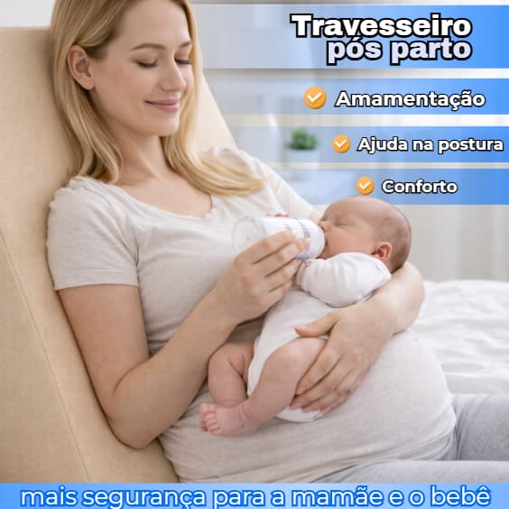 Capa e Travesseiro Triangular Suave Encosto Densidade 23 Pós Parto Amamentação Recém Nascido