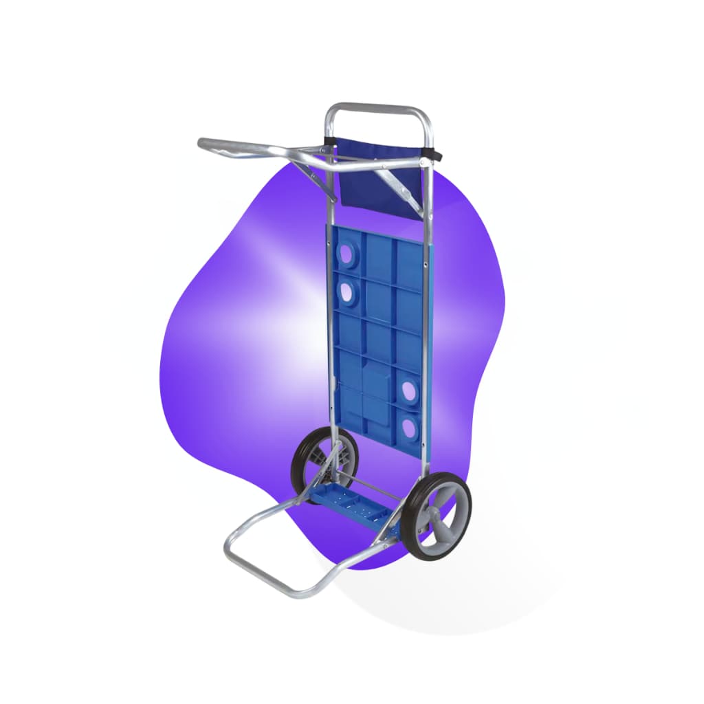 Carrinho Mesa De Praia Azul Alumínio Mor