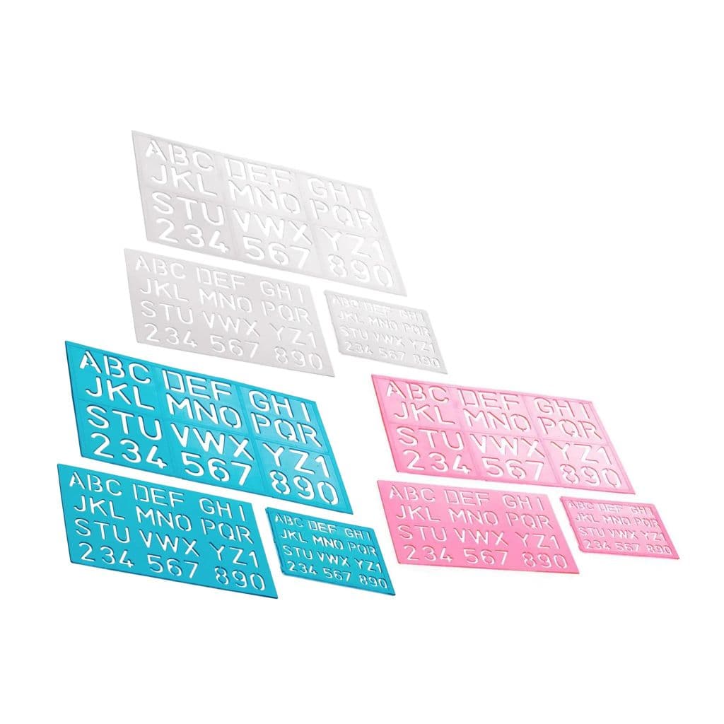 Kit Gabarito Normógrafo Cristal - Waleu | Régua | Material Escolar | Papelaria