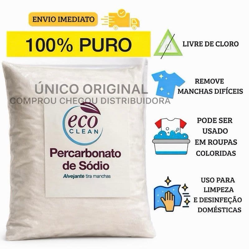 Percarbonato 100% Puro para limpeza em geral, clareador de roupas Alto poder de Limpeza 2KG/1KG/500G