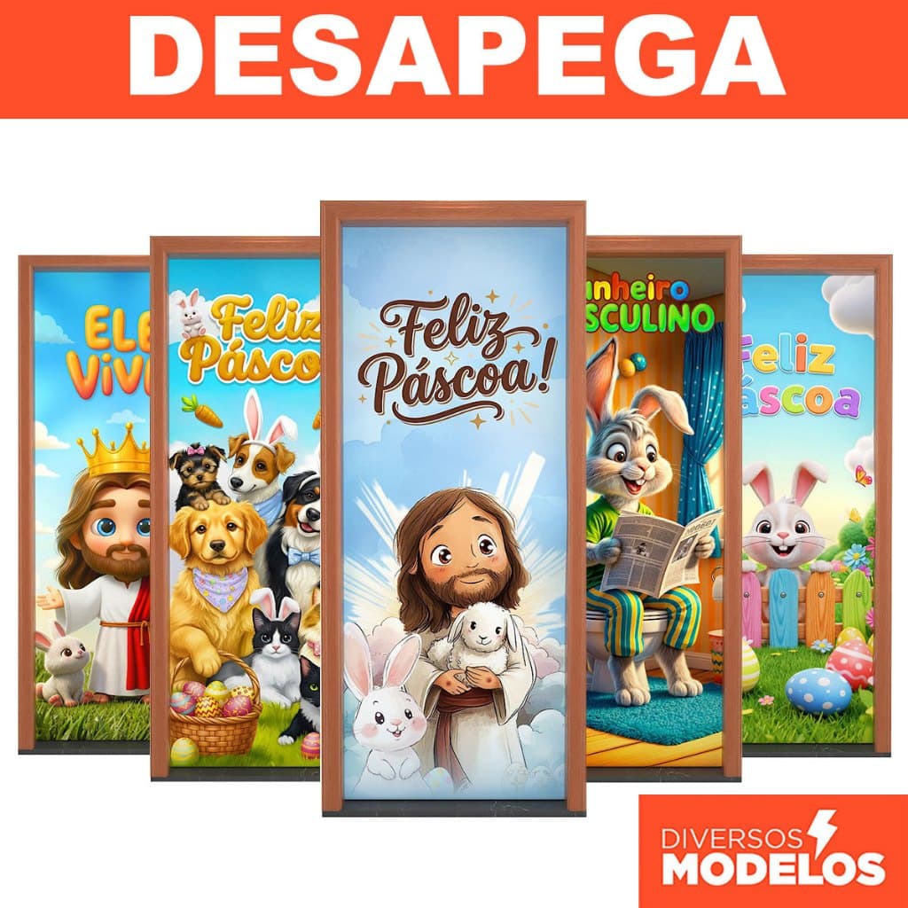 Capa de Porta Decorativa Em Tecido c/Elástico Vários Modelos Veste Fácil - Desapega