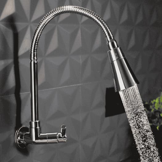 Torneira Gourmet Cozinha Parede Pia Flexível 2 Jatos Abs