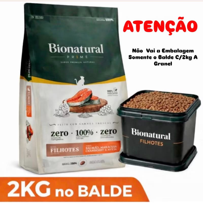 Ração Super Premium Bionatural Gatos FIlhotes  2KG No Blade  Sabor Salmão