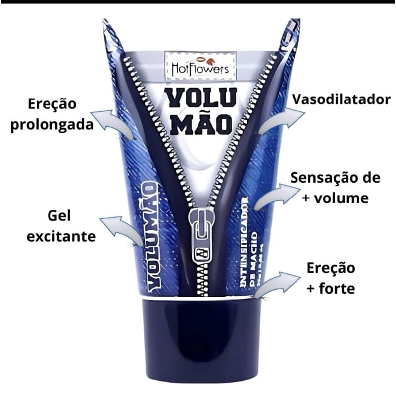 Gel Masculino Volumão Intensificador de Macho 25g Hot Flowers SEX SHOP Produtos Eróticos