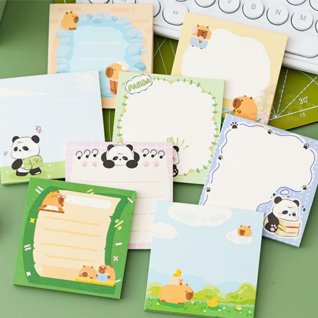 Bloco de Notas Adesivas Papelaria Kawaii Colorida para Recados Estudos e Lembretes