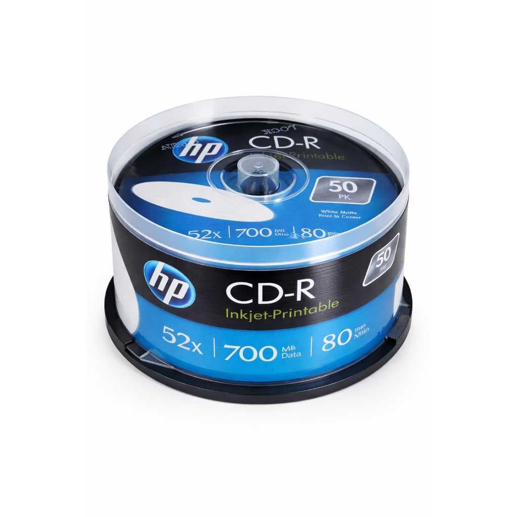 10 Cd-r Hp Printable Virgem 700mb 80 Minutos 52x Original  Branco C/ Envelopes