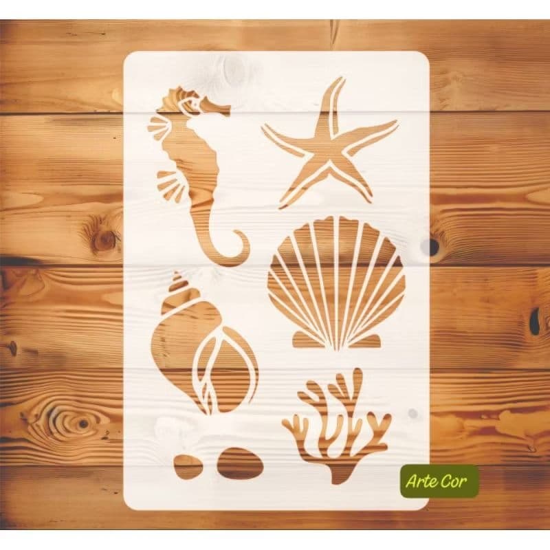 Estencil Fundo do mar com 20 x 30 cm / n. 270