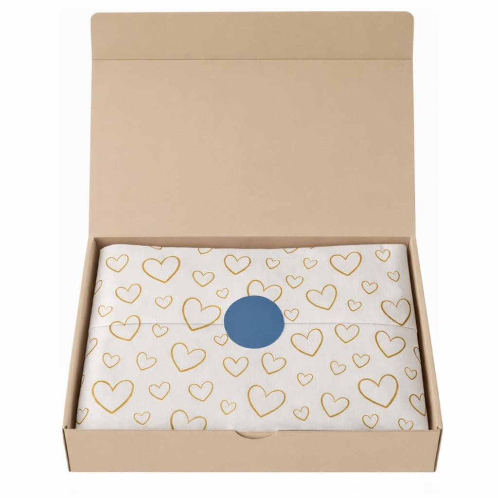 Papel Seda Para Embalagem 30x70 100% Celulose Coração Dourado Kit 50 | 100 | 200 Unidades