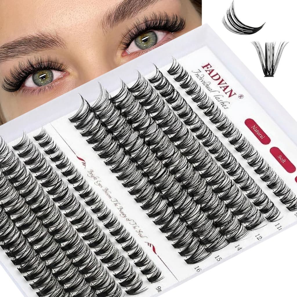 Cílios Cluster Leves e Finos 280 PCS, Extensão de Cílios 30D+40D/10D+20D, Cílios Individuais, Visual Natural