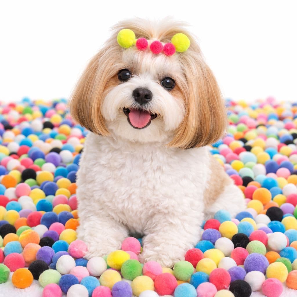 Laço Pet pompom Lacinho Pompom Pet shop Banho e Tosa. Carnaval pet. Laço para cachorro pompom colorido laços sortidos.