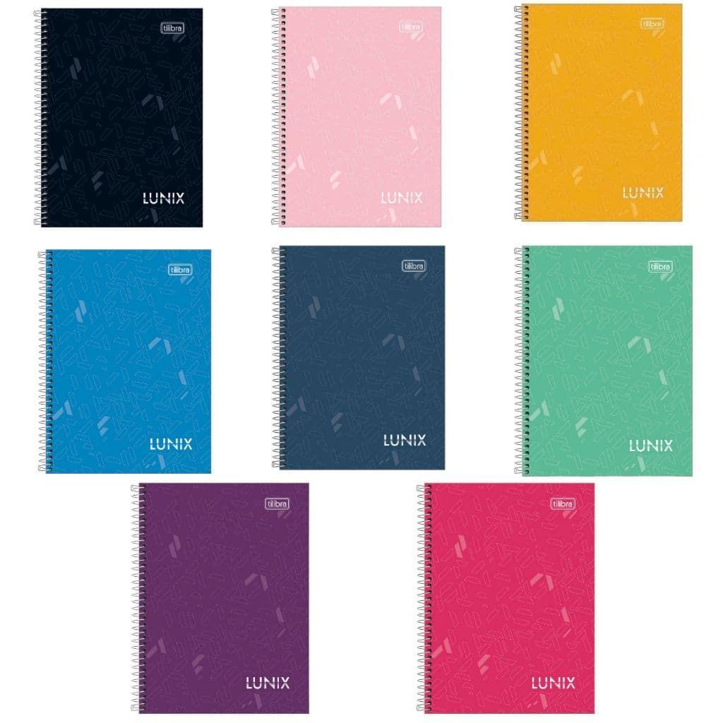 Caderneta Espiral Pequena 1/8 Lunix 11 cm x 15,4 cm 80 Folhas Pautadas - Tilibra