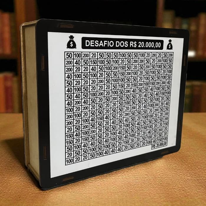 Cofre desafio 10mil 20mil - Valores adesivados