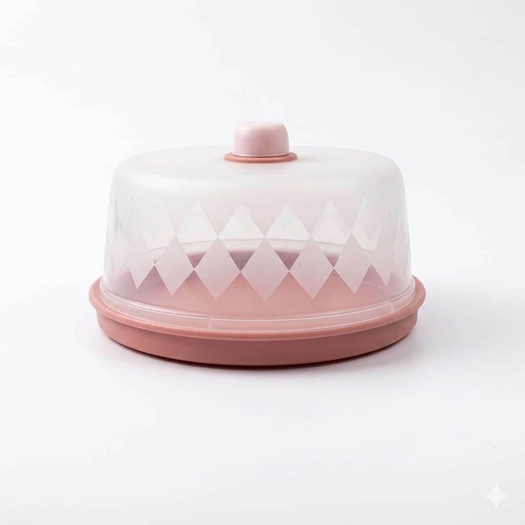 Queijeira Tampa Transparente e Prato Rosa Uninjet