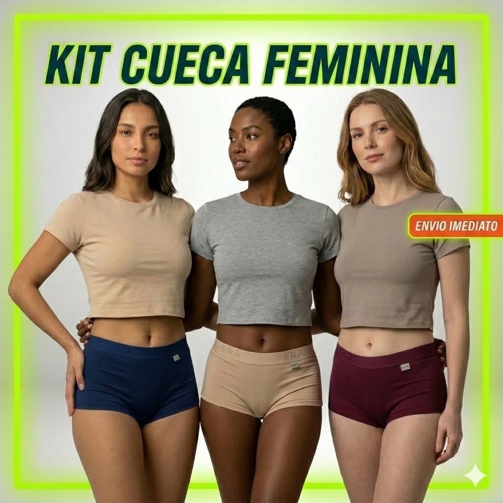 Kit Cueca Feminina Calcinha Boxer Algodão Conforto Diário