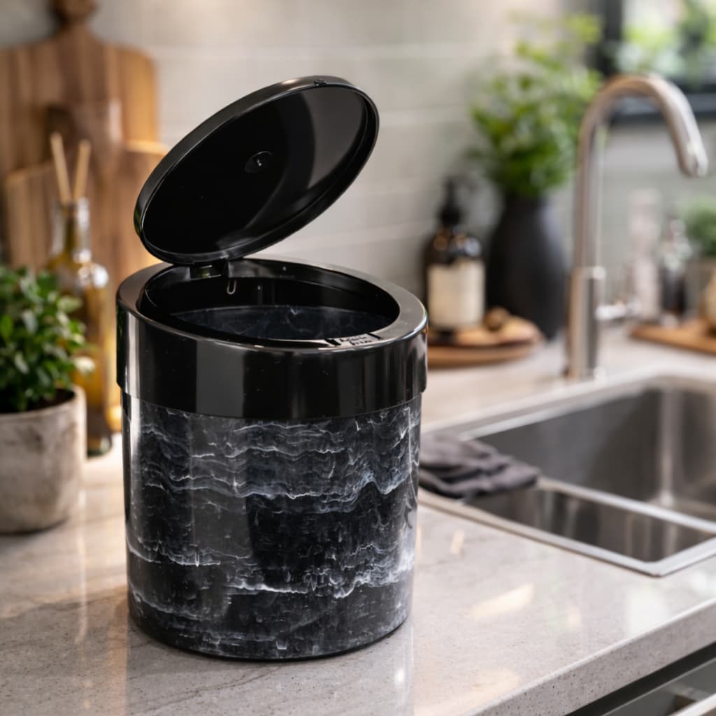 Lixeira 5 Litros com Tampa Click Esconde Sacola Abre Fácil