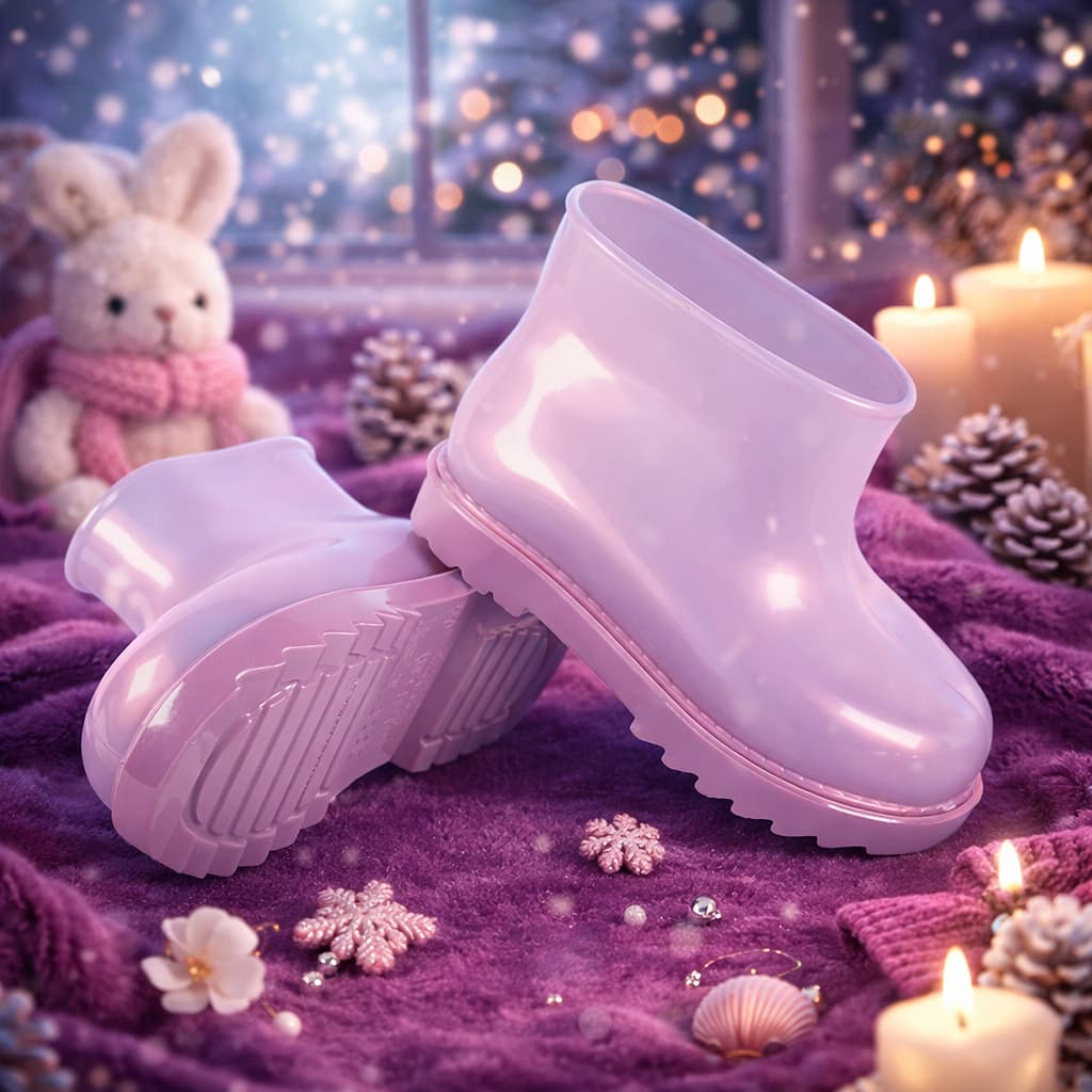 Galocha Baby Menina Infantil Colorida Alegre Lisa Confortável Volta as Aulas Escolar Original Mar&Cor