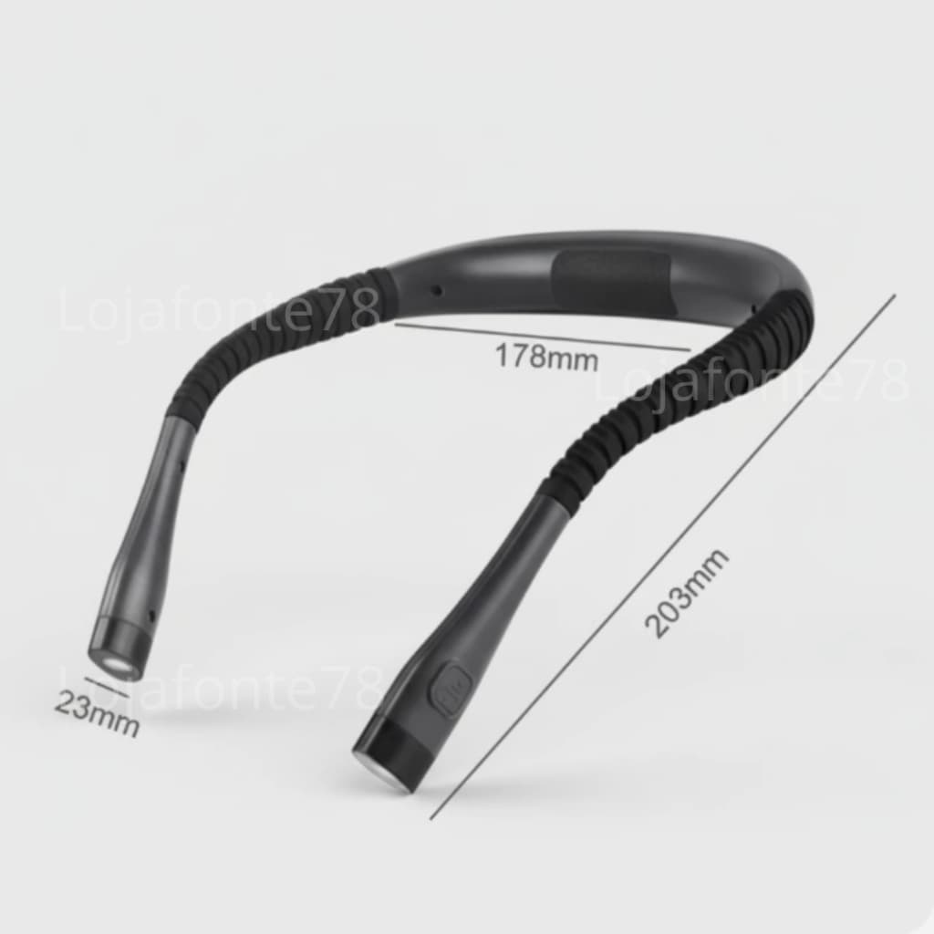 Lanterna Flexível Pescoço Lâmpada Luz Leitura USB Recarregável Portátil ref: 150s