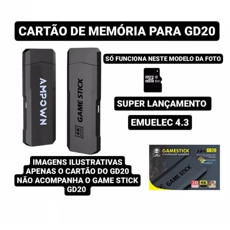 CARTÃO DE MEMÓRIA GAME STICK GD20 e GAME STICK Y6 (64GB/128GB/256GB) SANDISK