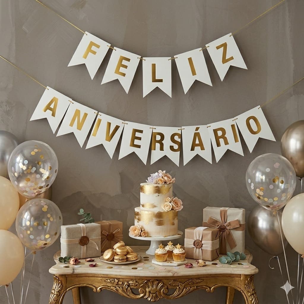 Faixa Varal Feliz Aniversário Bandeirinhas de Papel Decorativo Festa (Cores)