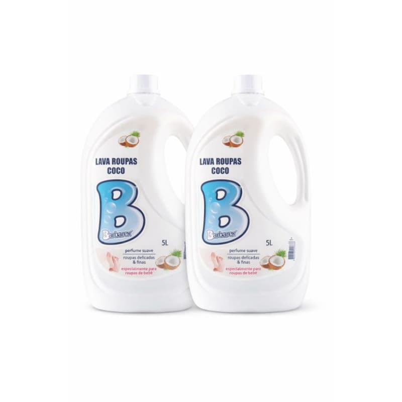 Kit 2 Lava Roupas Líquido Coco Barbarex 5L – Ideal para Roupas Delicadas e Bebê