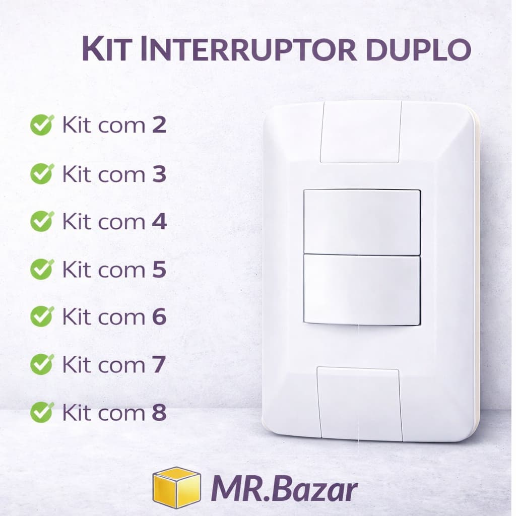 KIT INTERRUPTOR DUPLO TECLA  6A BRANCO ARIA TRAMONTINA.