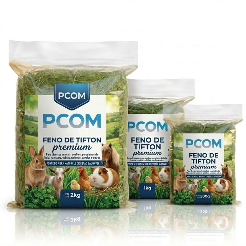 Feno de Tifton Premium para Coelhos Porquinho da Índia Hamster Roedores Rico Fibra Alimentação