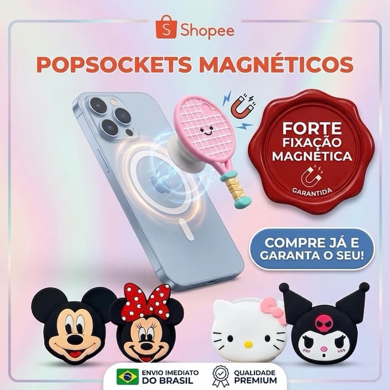 Pop Socket suporte Magnético De Personagens – Acessório Premium para Celular e Tablet