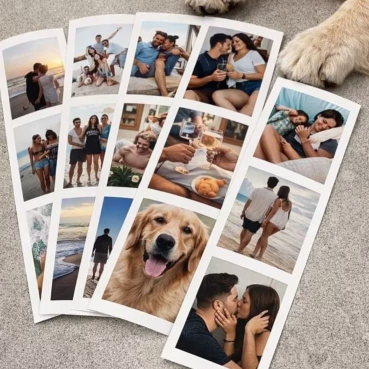 Kit Revelação Fotos Estilo Polaroid 5x15 cm Personalizado - Decoração Criativa Mural Varal