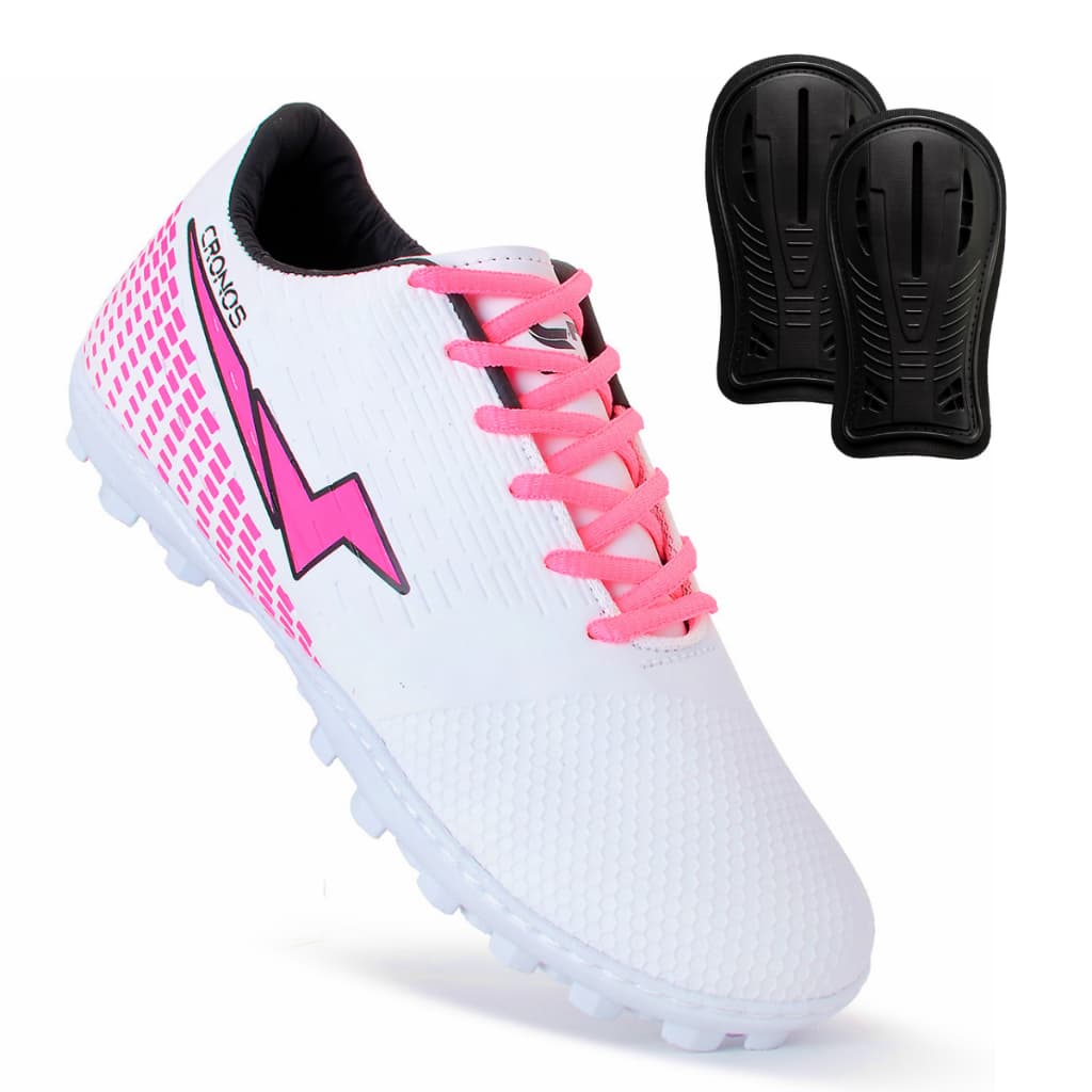 Tênis Chuteira Society + Caneleira Envio Rápido Futebol Unissex Alta Durabilidade Sola Costurada
