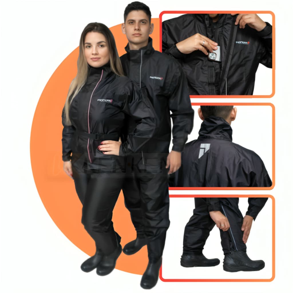 Capa de Chuva Pioneira Nylon Storm Conjunto Completo Motoqueiro Motoboy Frio