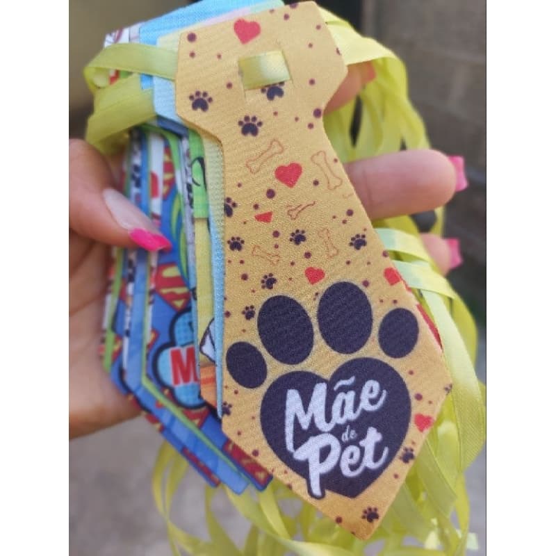 kit Gravata pet Dia das mães Gravatinha Personalizada Cães e Gatos Banho e tosa.
