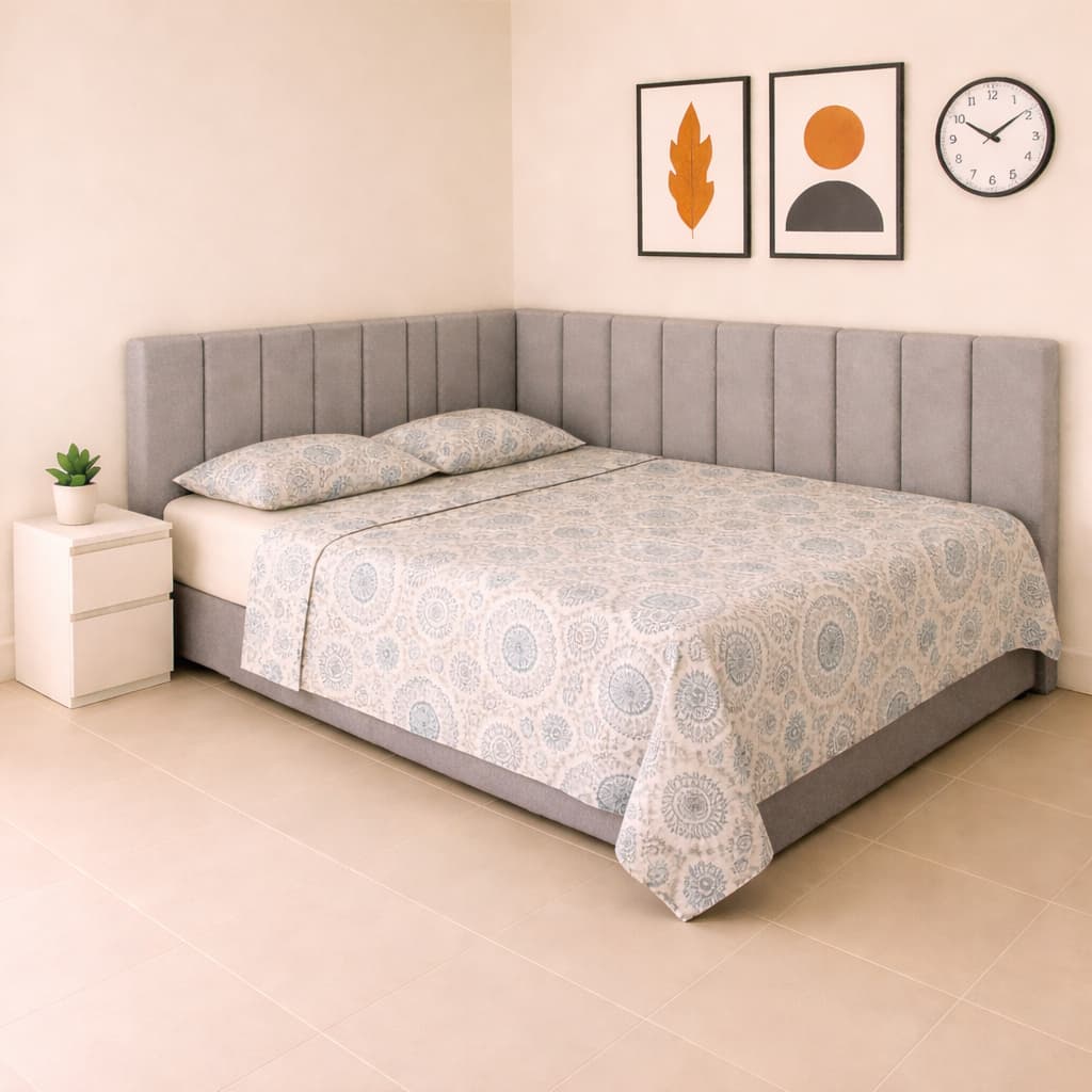 Cabeceira de Cama Box Retangular KIT em L 45x20cm-SOLTEIRO, CASAL, QUEEN, KING