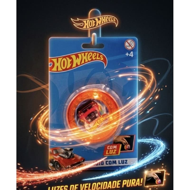 Ioiô Hot Wheels Original Com Luz LED Brilha No Escuro Toyng