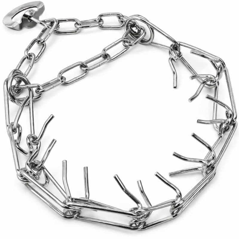 Coleira Enforcador Garra Fila Cachorro Adestramento Grande Prateado Garra Enforcador