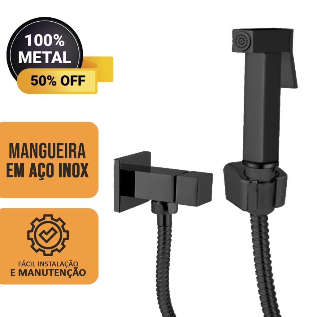 Kit de Ducha Higiênica Completa Metal e Aço Inoxidável para  Banheiro Bidê  1.5m Luxo