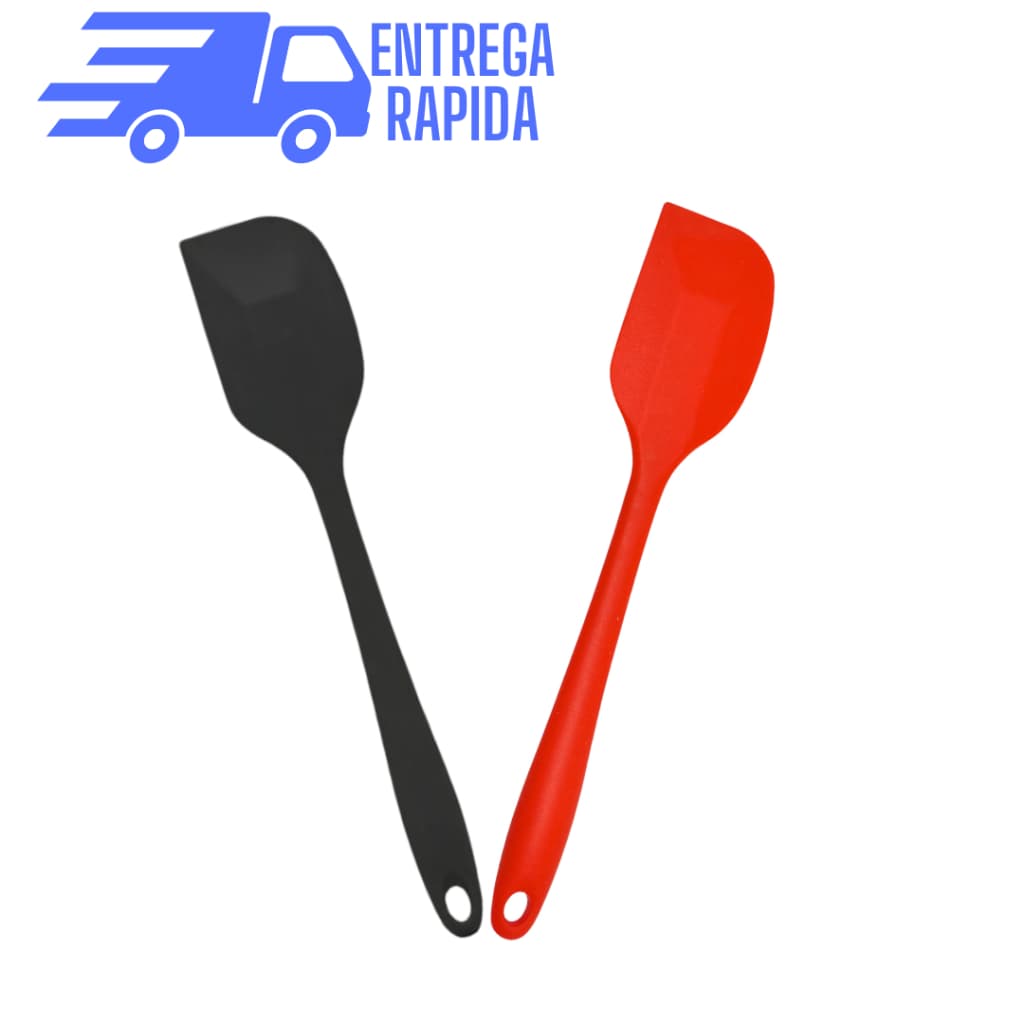 Kit 2 Espátula Silicone 28,5cm Pão Duro Alta Resistência Premium Utensilio de Cozinha Antiaderente