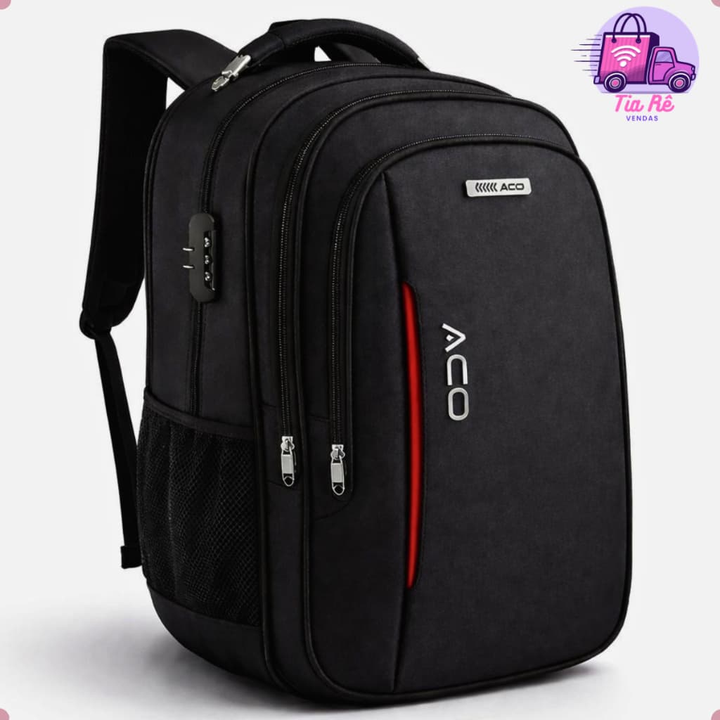 Mochila Reforçada Antifurto p/ Notebook com Entradas USB e Fone de Ouvido Impermeável Acolchoada