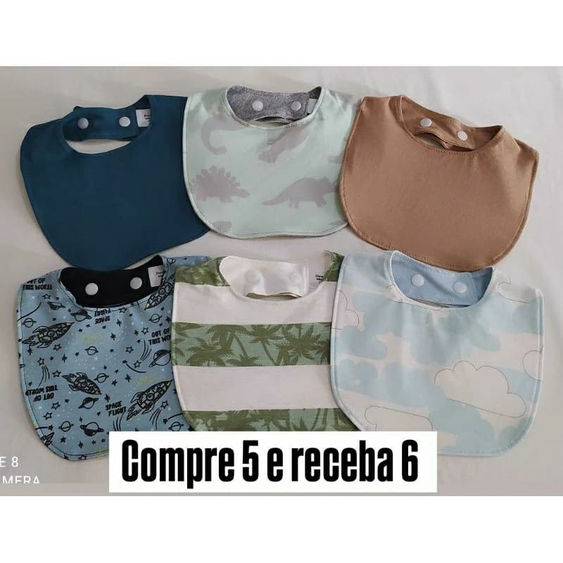 PROMOÇÃO 3 ou 6 babadores grande impermeável dupla face SORTIDO alimentação bebê menina menino