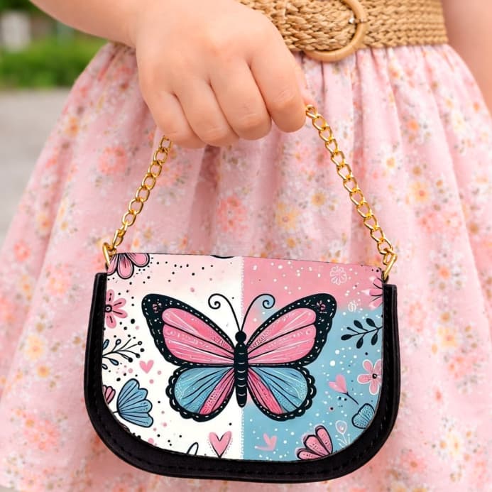 Bolsinha Petit infantil de mão com alça de corrente / Vários Temas: