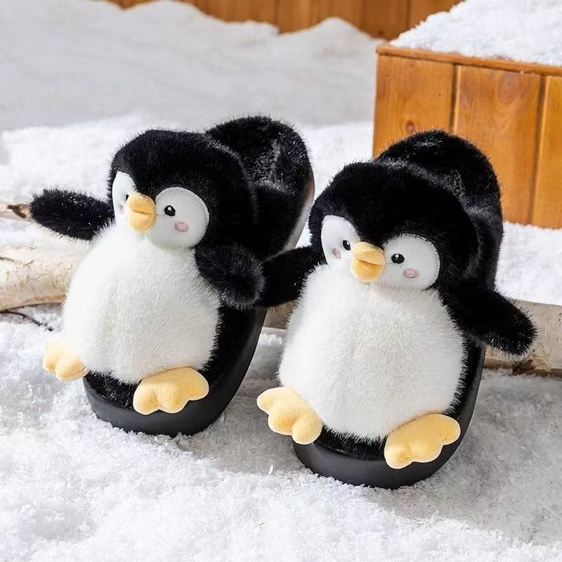 Novo Pantufas fofas de pinguim feminina meninos para uso interno antiderrapantes confortáveis quentinhas ótimo presentes